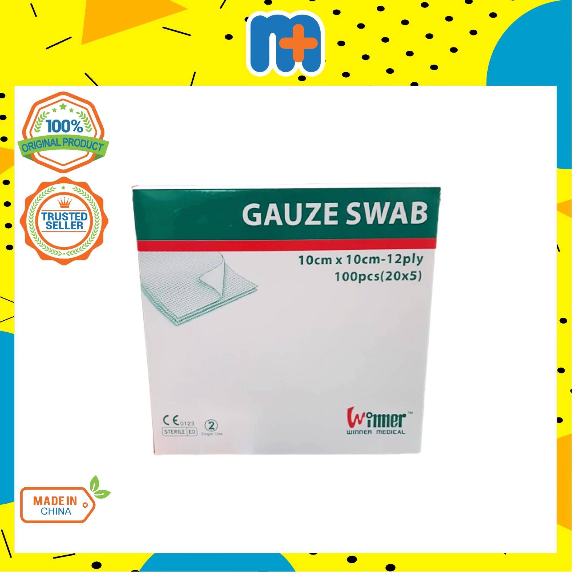 WINPLUS STERILE GAUZE SWAB 10CM X 10CM 20 X 5S